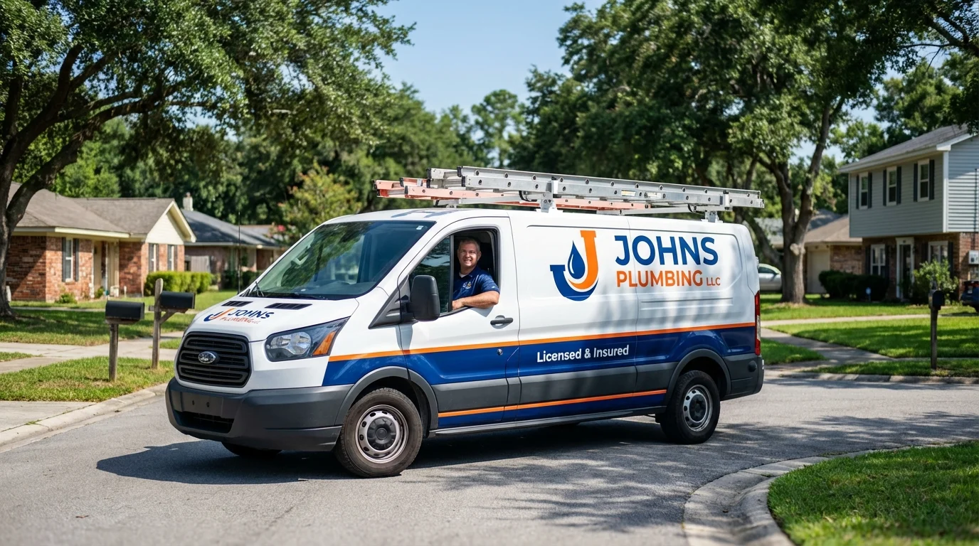 Johns Plumbing LLC service van in Islamorada, FL