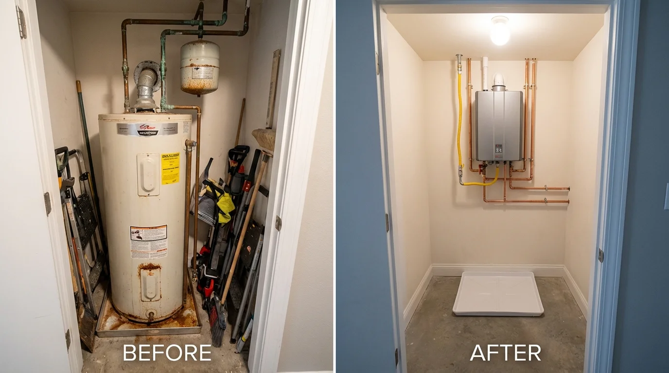 Tank water heater versus wall-mounted tankless unit comparison for Islamorada, FL homeowners